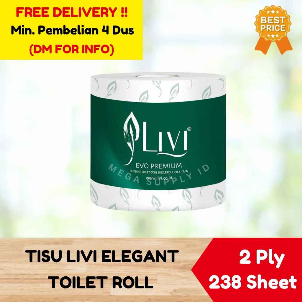 TISSUE MURAH [1 PACK] TISSUE LIVI EVO ELEGANT ROLL | TISSUE TOILET ROLL LIVI EVO ELEGANT 238'S