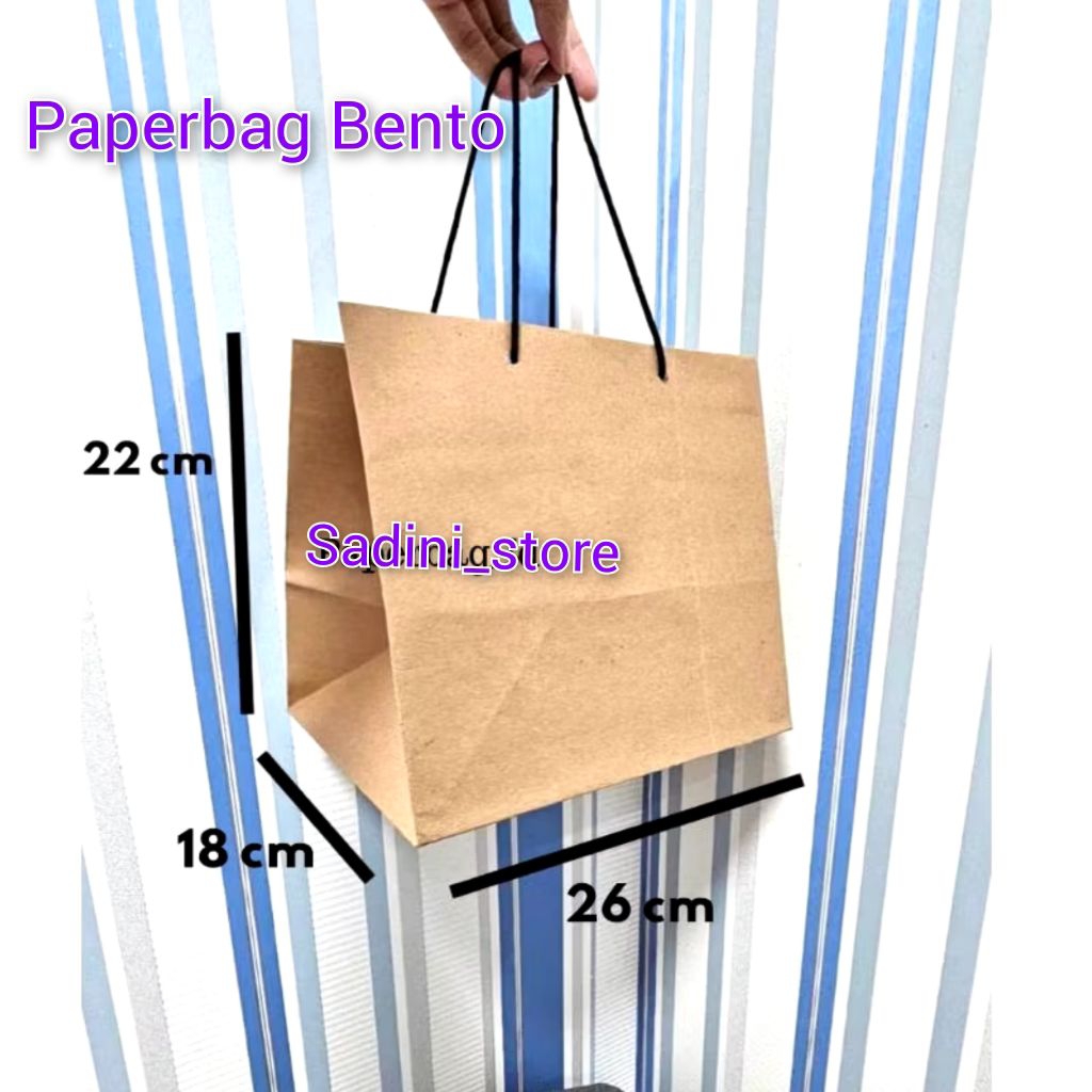 

Paperbag Polos Coklat Bento ukuran 26x18x22Ukuran P x L x T = 26 x 18 x 22 cm