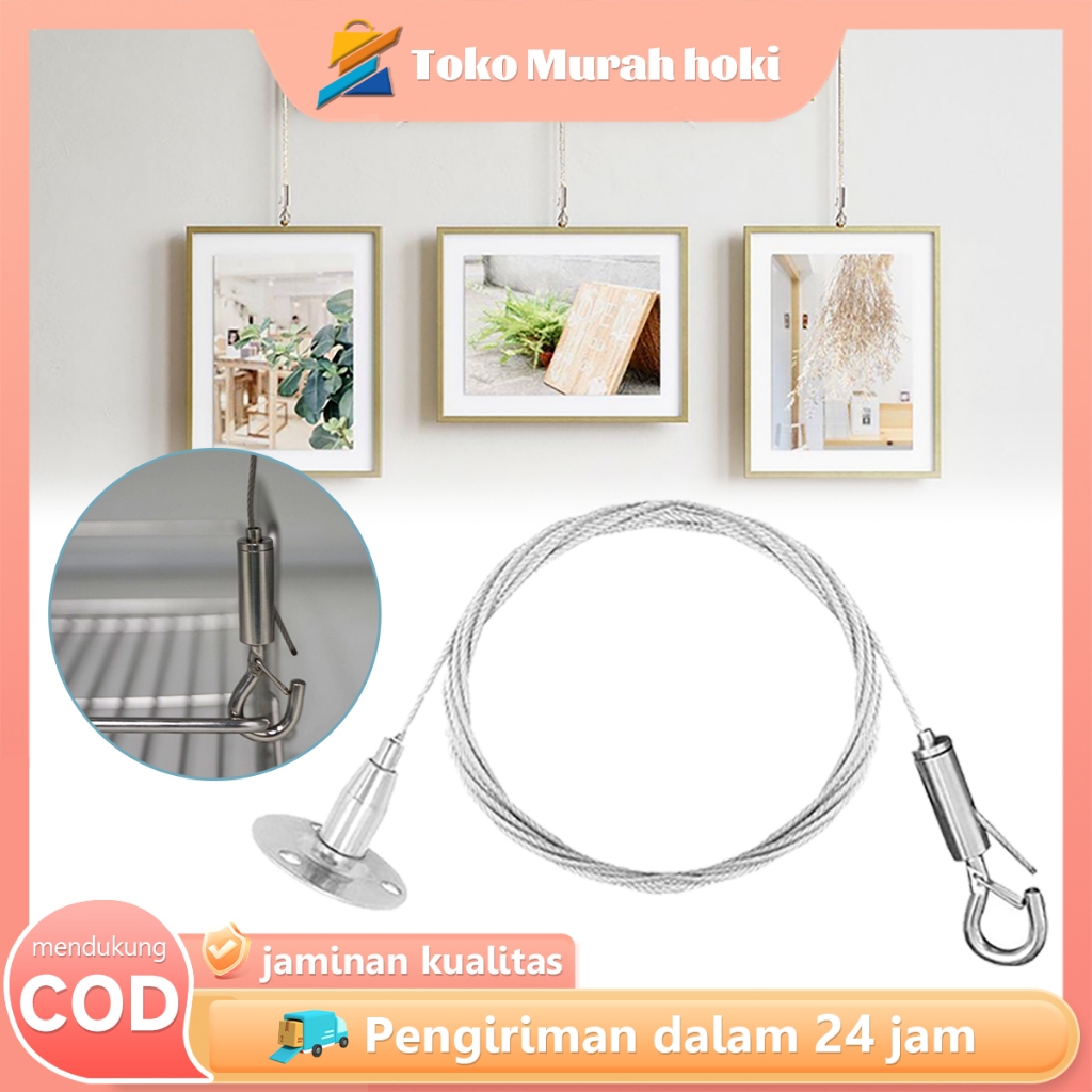 Kabel Sling Baja 1 Meter Kawat Seling Adjustable Tali Sling Baja Universal Baja Ringan Taso