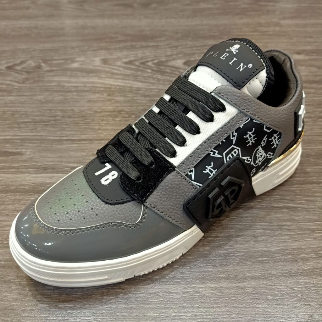 Sepatu Sneaker Philipp plein Black grey sepatu Sneakers pria