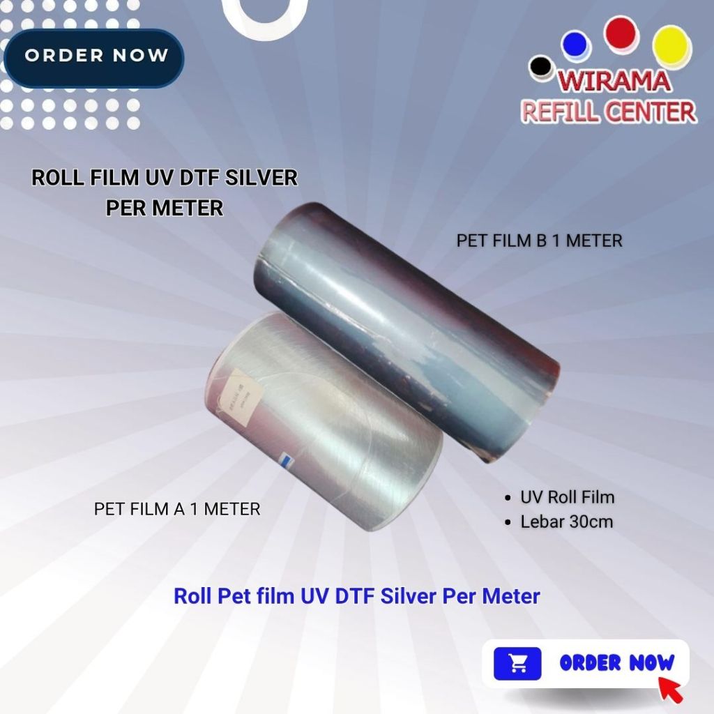 

Roll Pet film UV DTF Silver Per Meter