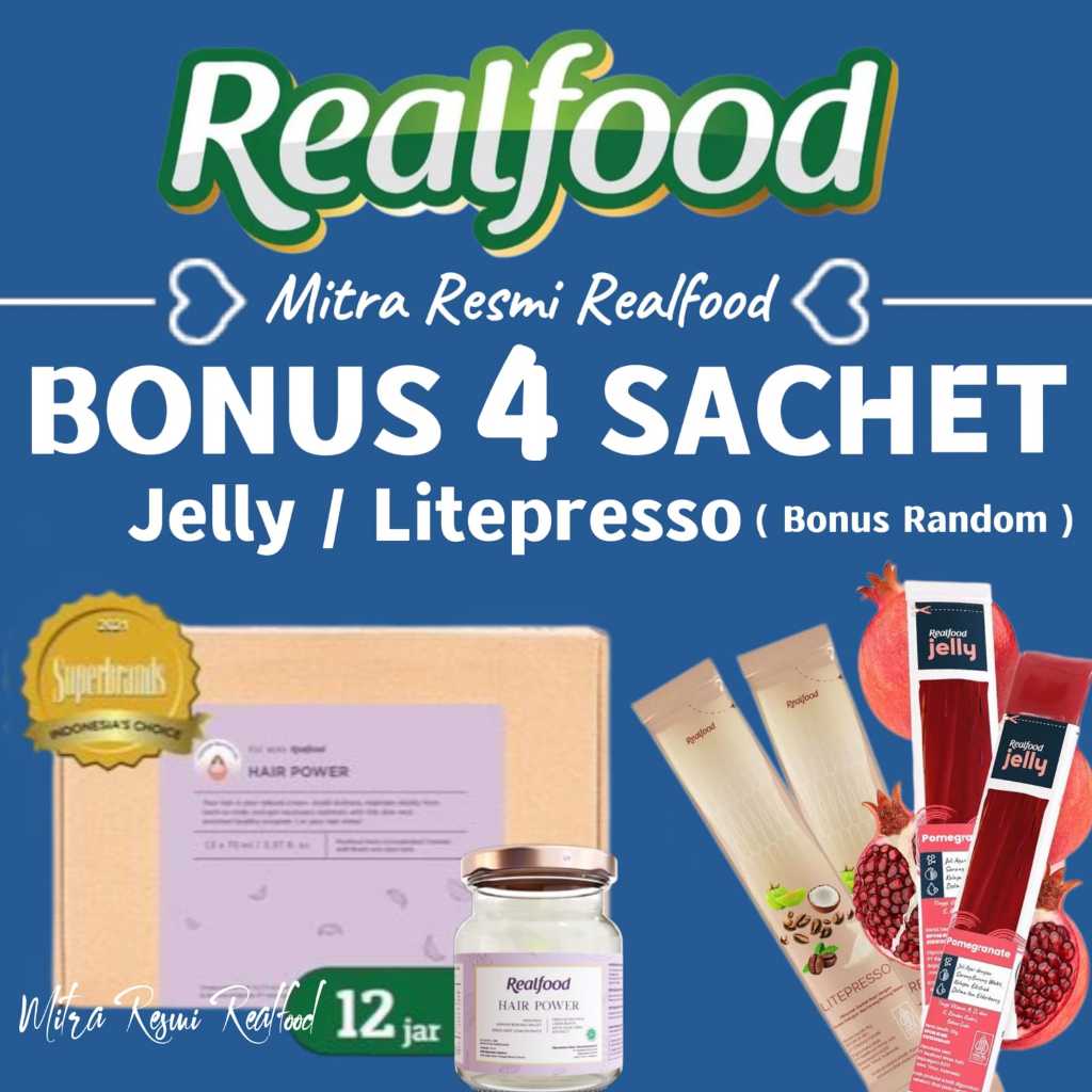 

Realfood Hair Power 12 Jar Bonus 4 Sachet ( Minuman Kandungan Sarang Burung Walet ) MRR