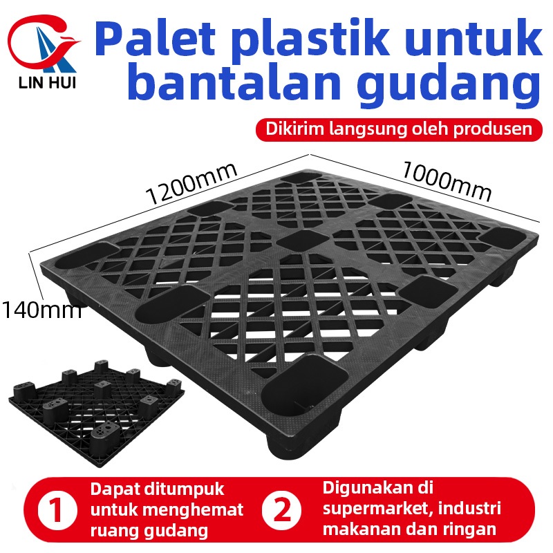 

LIN HUI PALET PLASTIK UKURAN 120×100×14cm Palet plastik berkualitas tinggi baru Palet plastik untuk forkliftNampan berkaki sembilan