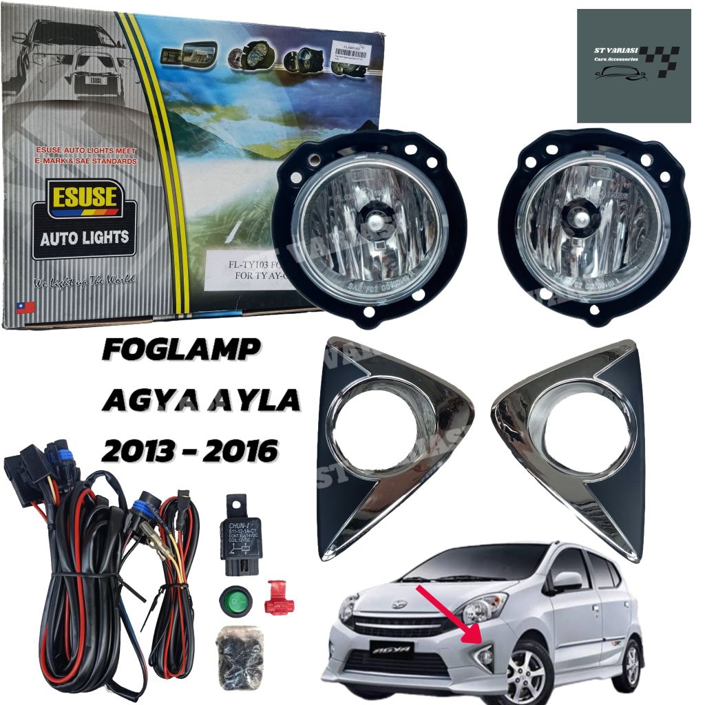 Foglamp Toyota Agya Ayla 2013 2014 2015 2016 Komplit