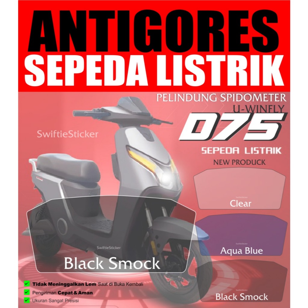 Antigores Speedometer Sepeda Listrik Uwinfly D75 Sticker Speedometer Sepeda Listrik Uwinfly D75