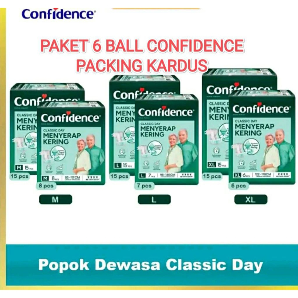 6 Ball Confidence Popok Dewasa/ Popok dewasa perekat