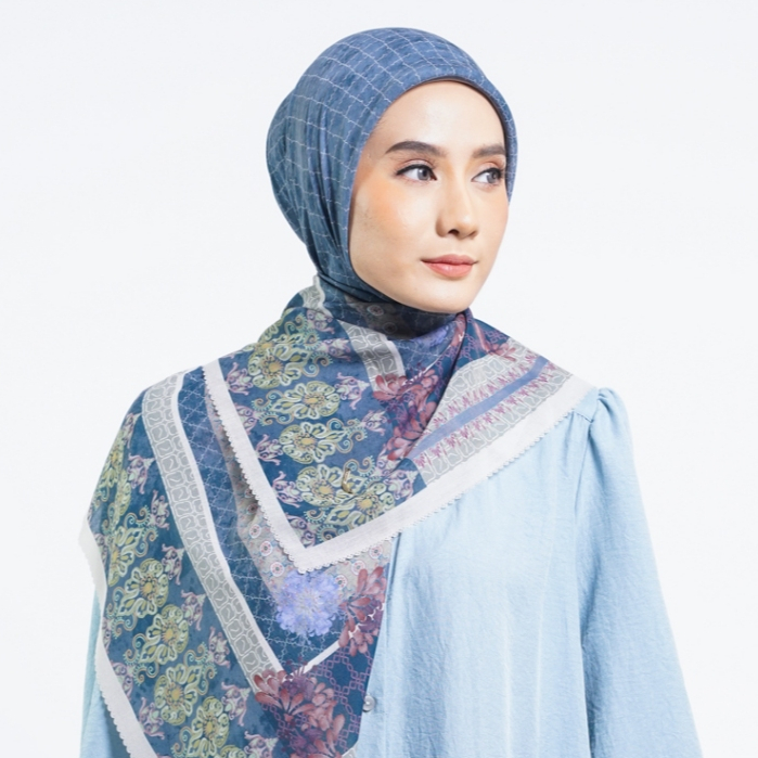 Defect Sale - Elzatta Jilbab Segiempat Scarf Premium Obelia Kanara Motif Series