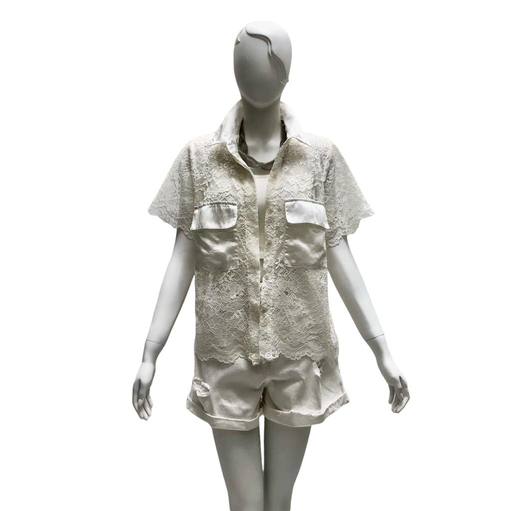 kemeja bahan brukat lace premium