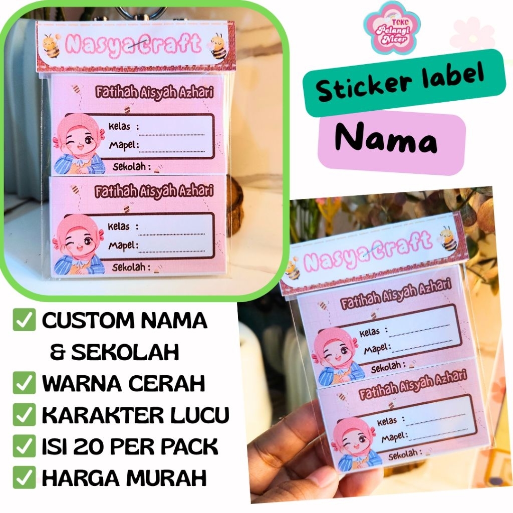 

Stiker Nama Custom Hijab Anak Perempuan - Sticker Buku Karakter Hijab Girl-Label Buku Nama & Sekolah