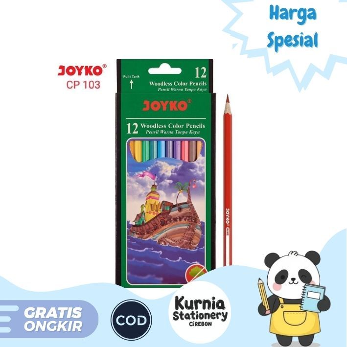 

Joyko Woodless Color Pencils / Pensil Warna Tanpa Kayu CP-103 ( Isi 12 )