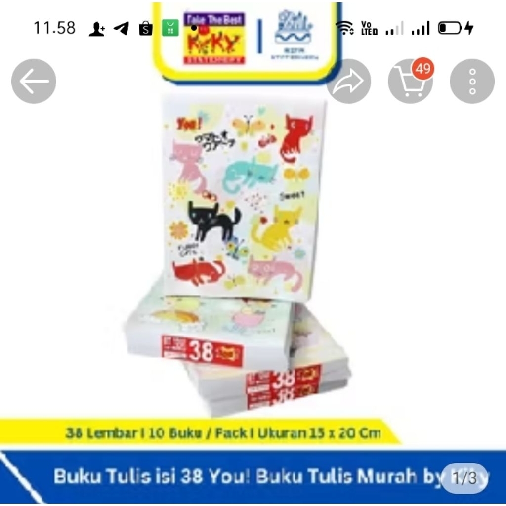 

buku kiky you 38 lbr 1 pak 10 pcs buku