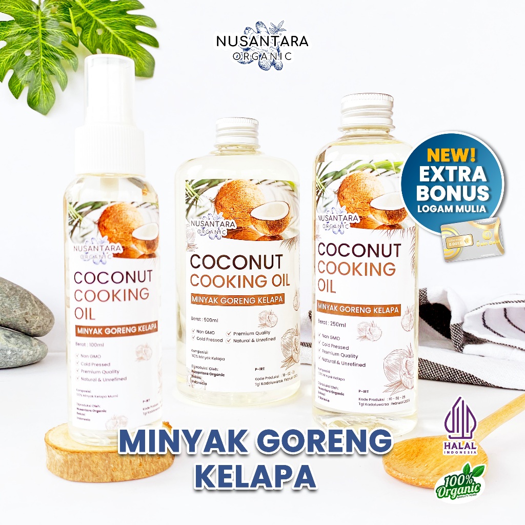 

Nusantara Organic Minyak Kelapa Alami Non RBD Coconut Cooking Oil Murni Alami Untuk Masak