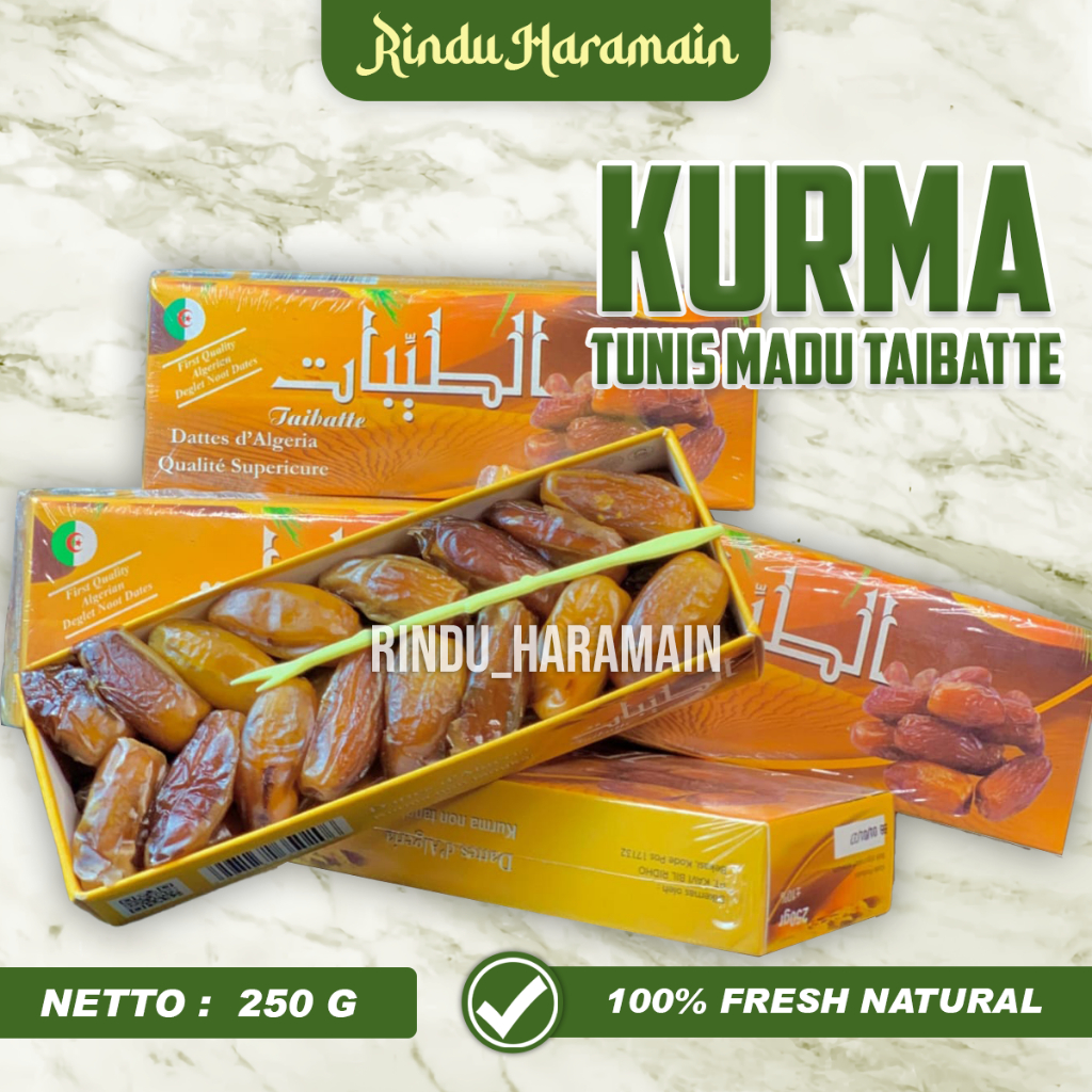 

Kurma Tunis Madu Taibatte 250gr Manis / Kurma Tunis Madu Taibatte