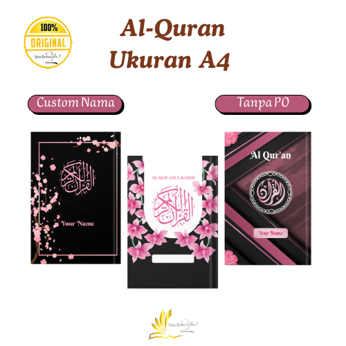 Al-Quran Custom Nama Ukuran A4 Hardcover Isi Quran Perkata Latin