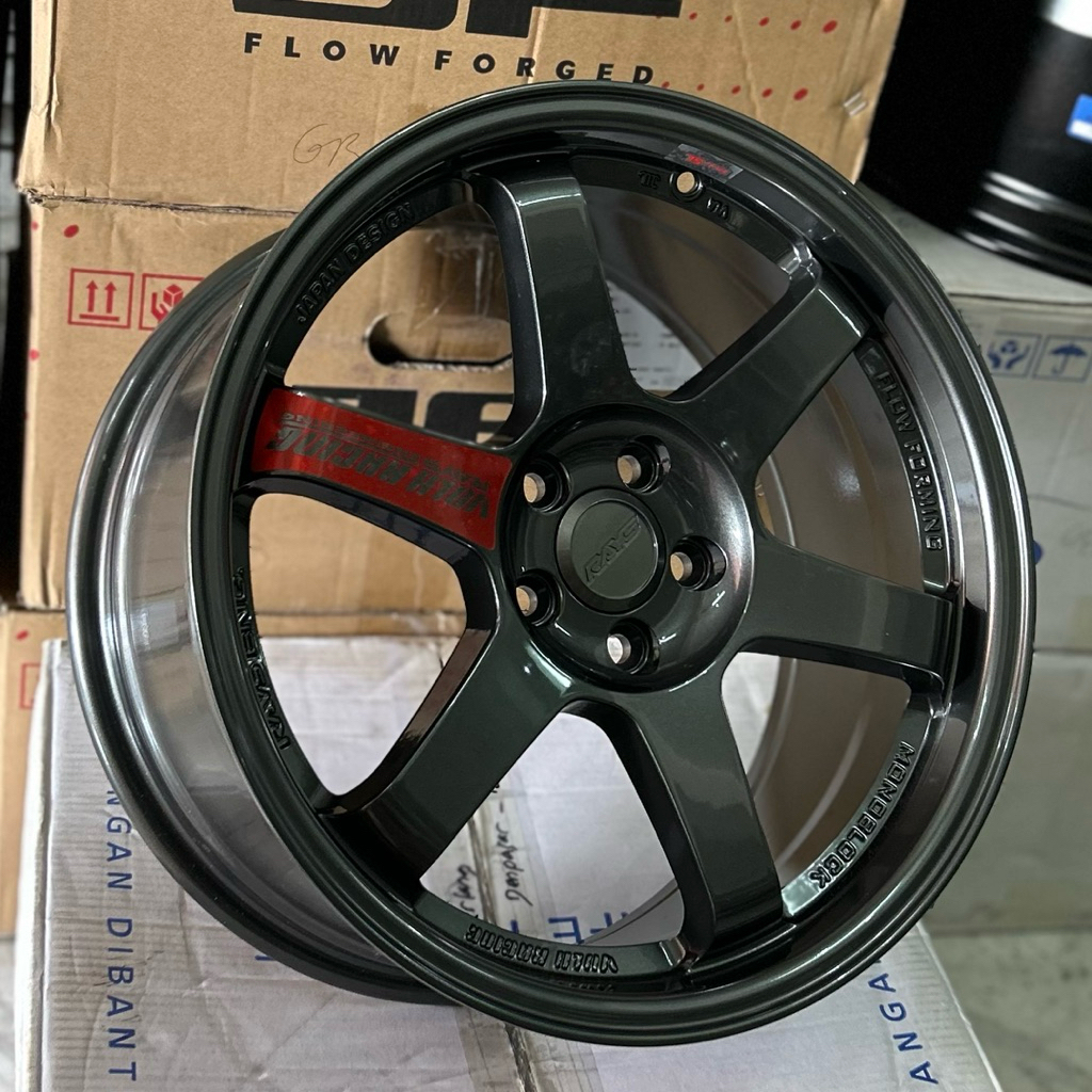 Velg Rays Te37 Ring 17 Lebar 8 Pcd 5x100 Et 40 Warna Gunmetal