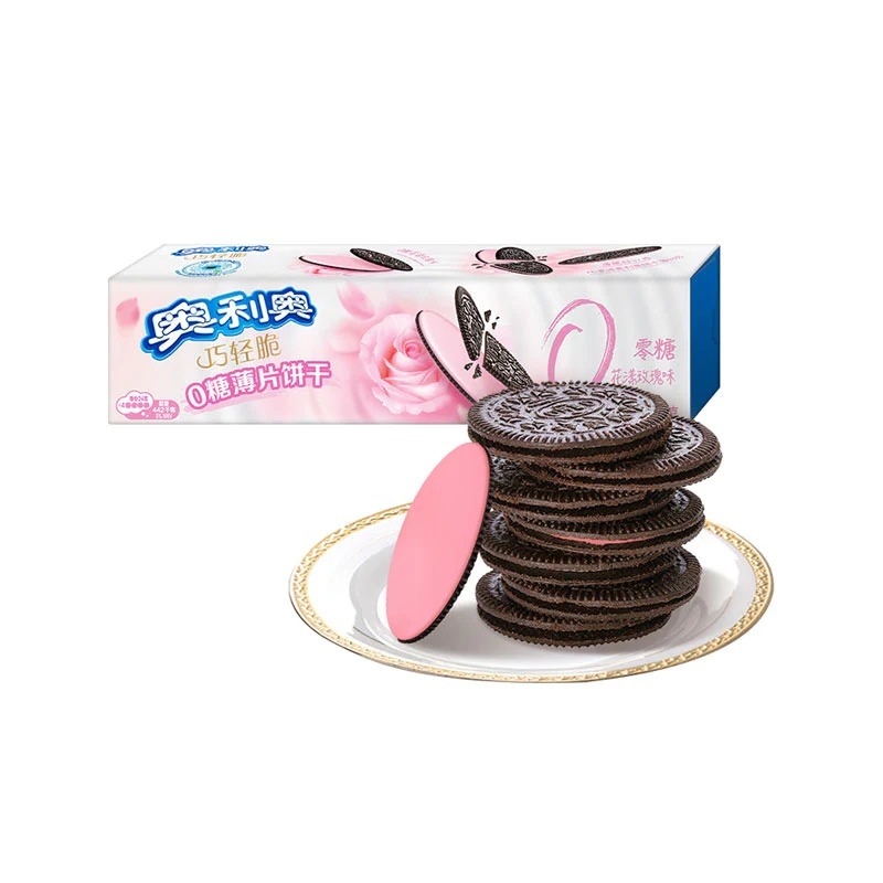 

oreo zero sugar biscuit rose 97g