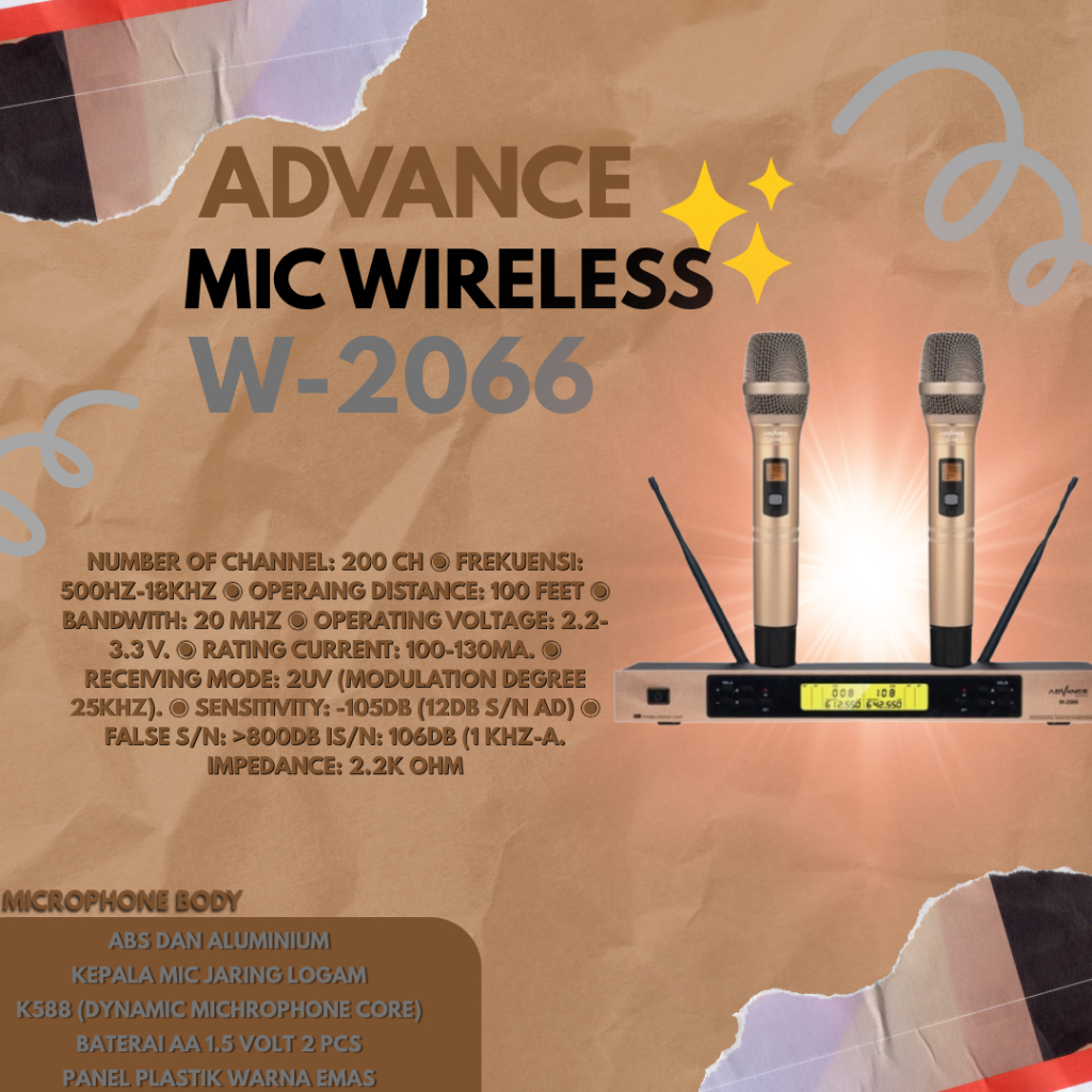 Mic wireless Advance W-2066