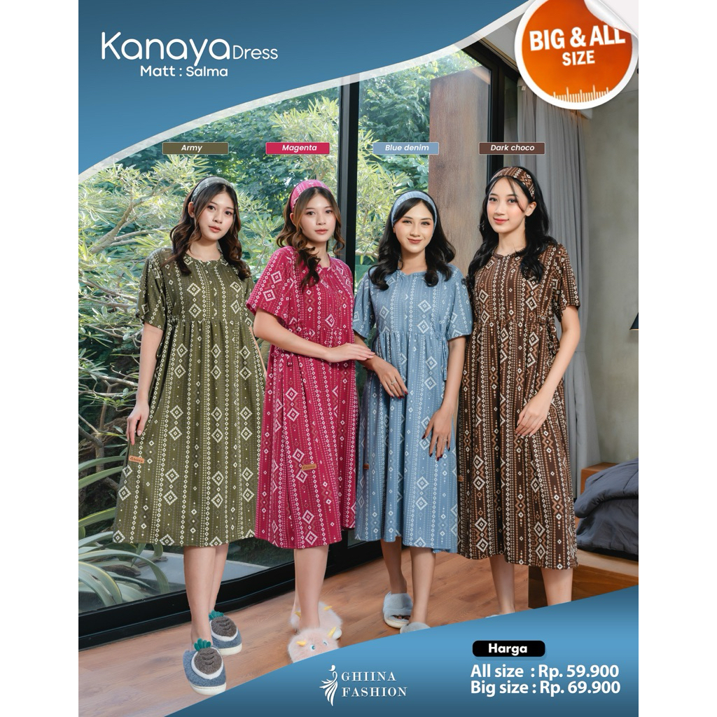 KANAYA DRESS, daster, DRESS, daster pendek, daster ghiina, DRESS ghiina, home dress ghiina