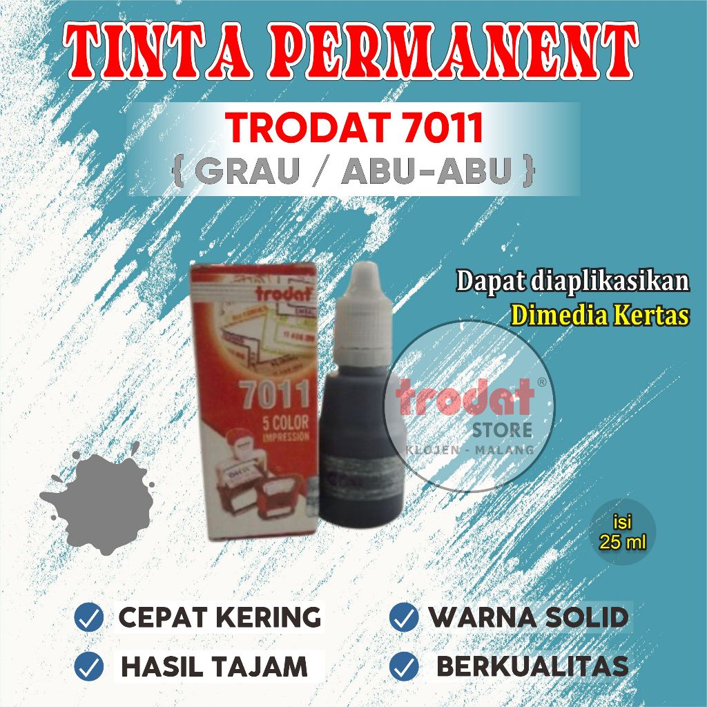 

Tinta Trodat 7011 Grau / Warna Abu-abu / Refil tinta Trodat Original