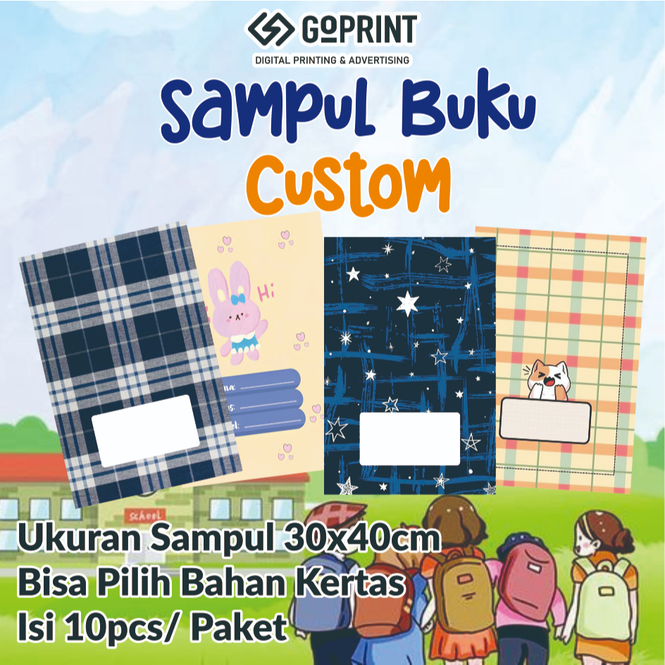 

Sampul Buku Custom Nama Isi 10 pcs, Cover buku, Sampul buku A5 B5