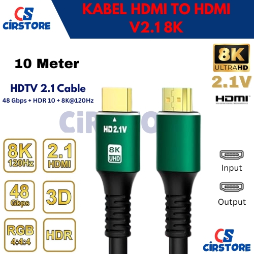 KABEL HDMI 8K 10 METER/ HDMI 8K 60hz 10METER / HDMI Versi 2.1 8K 60hz 10 Meter /Kabel hdmi 8k 10mete