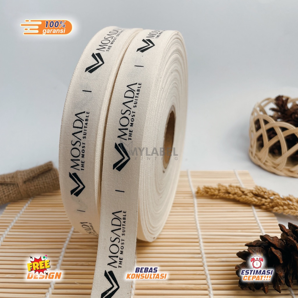 

pita katun lembut label 50meter label kattun import merek label katun label baju (50 meter)