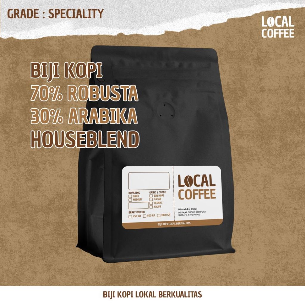 

Kopi Blend 1kg 70% Robusta 30% Arabika - Kopi Susu Espresso