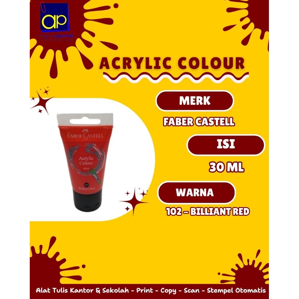 

Acrylic Colours 30ml Faber-Castell (Brilliant Red)