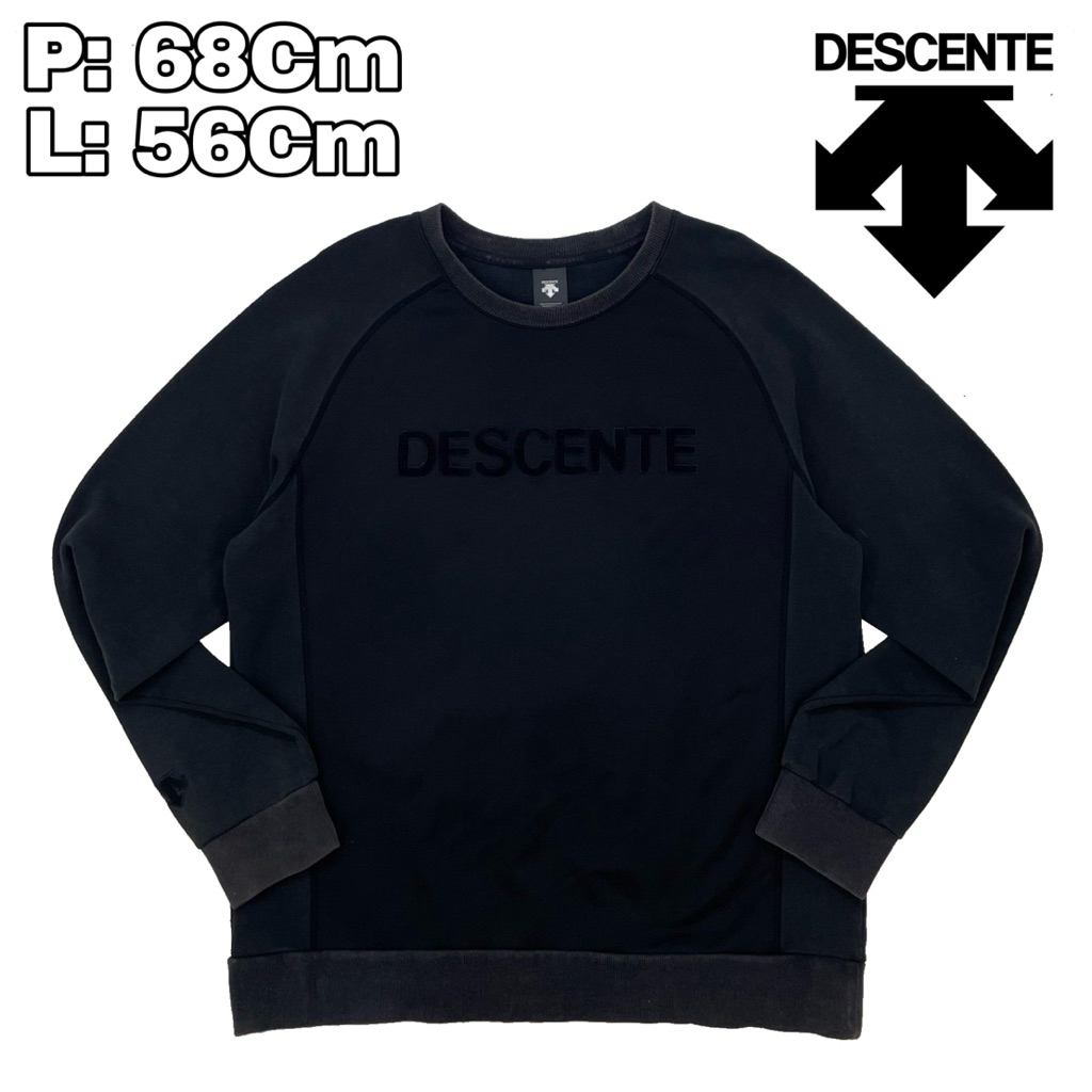 B27 Baju Lengan Panjang Descente Japan Black Shirt Long Sleve Sportwear