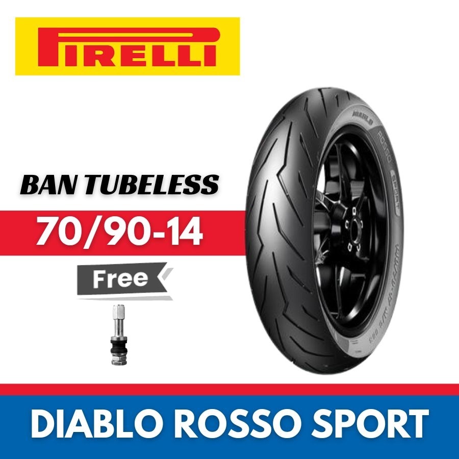 Ban Pirelli Diablo Rosso Sport 70/90-14 Tubeless Ban Motor Pirelli Ring 14