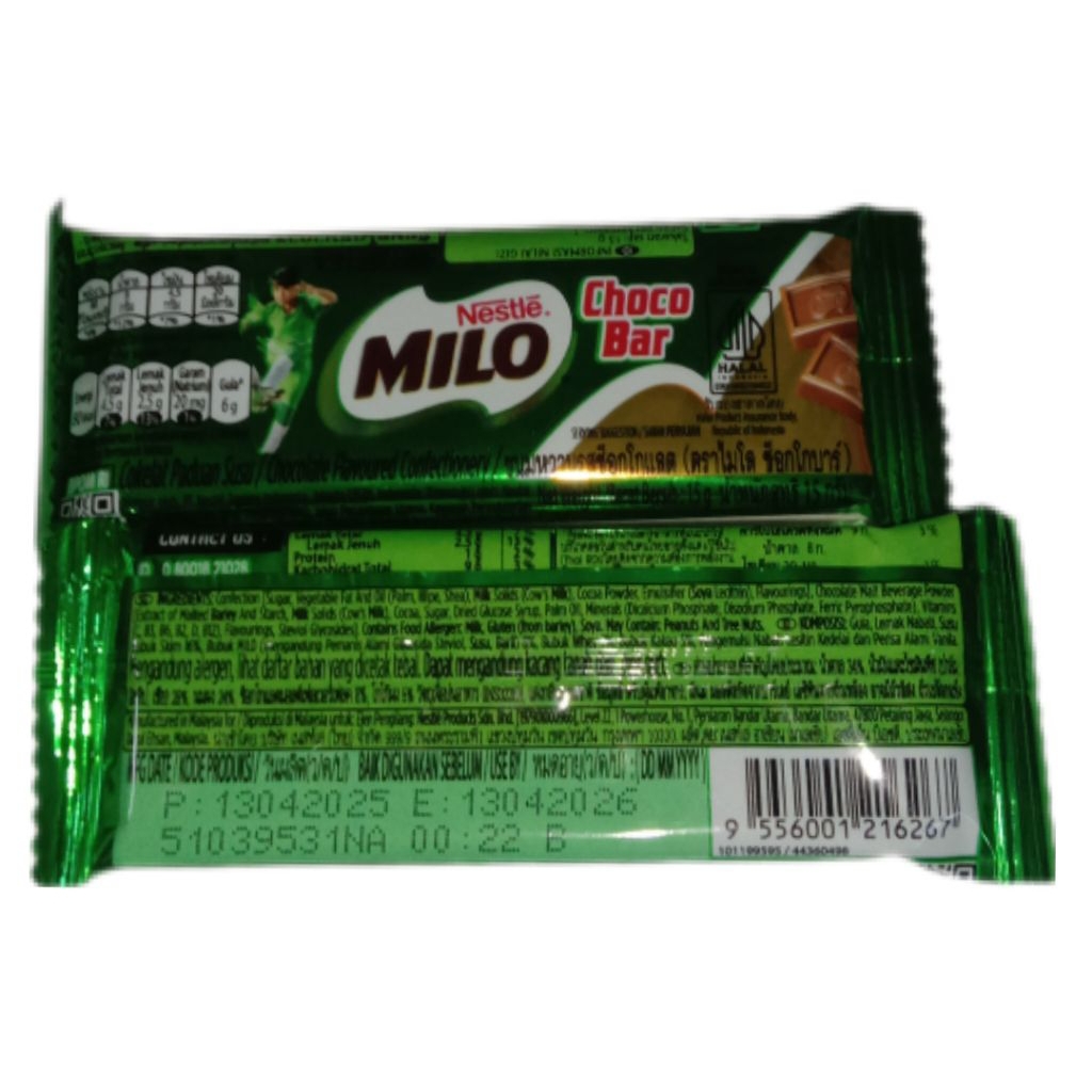 

Milo Choco Bar 15gr, Milo Active Cube Cokelat Blok 67.5gr