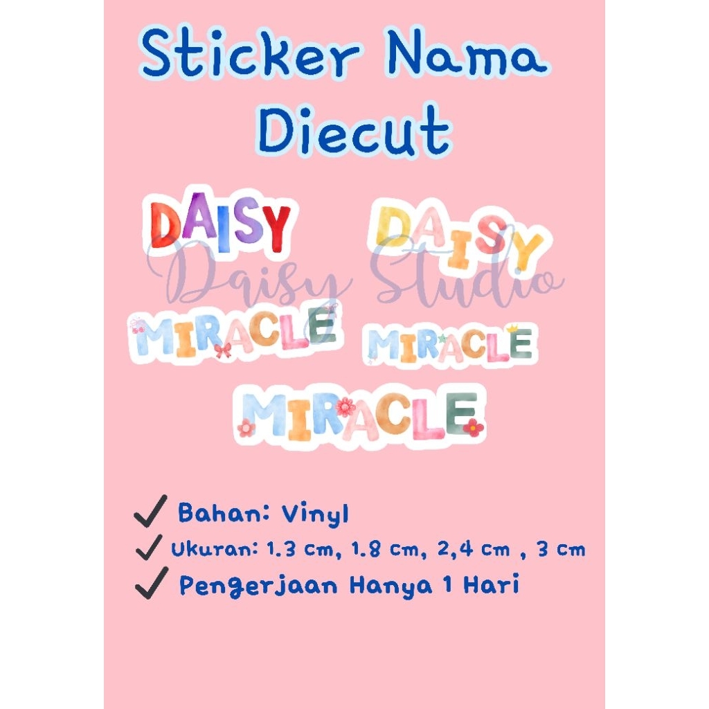 

STICKER NAMA PASTEL & RAINBOW SERIES WATERPROOF