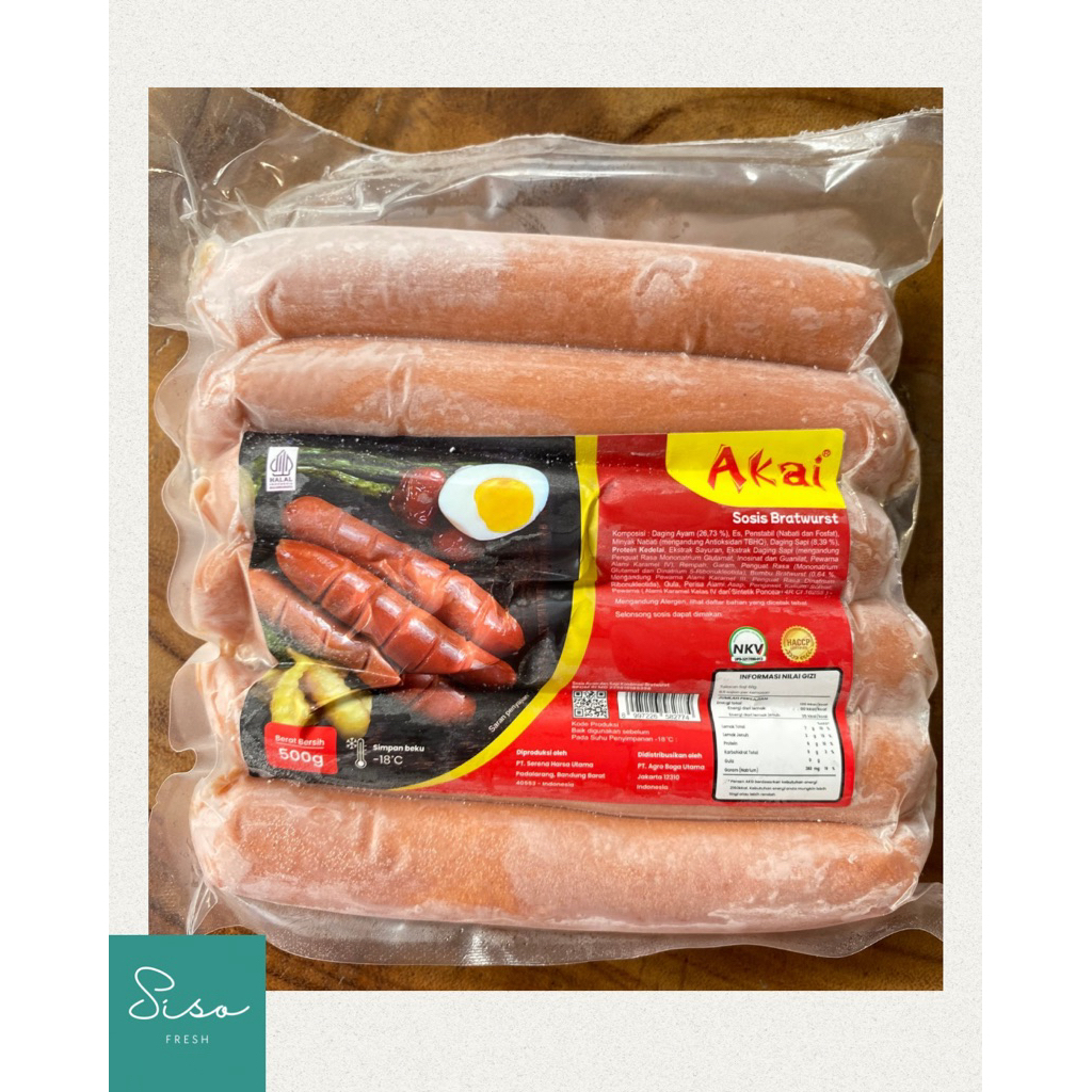 

Akai Sosis Bratwurst 500 gr / Isi 6 Pcs