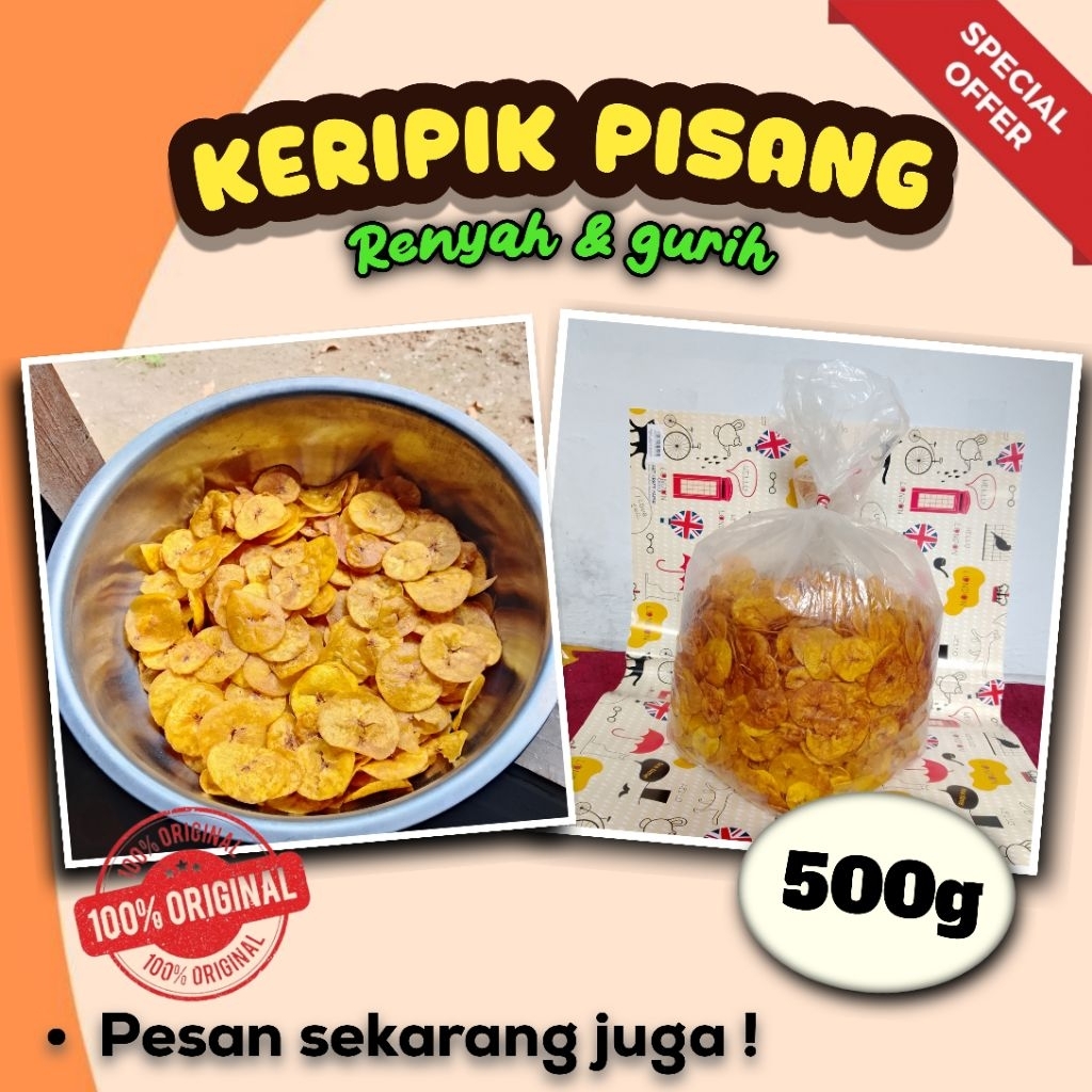 

Keripik pisang asin gurih (500 g) produk original murah