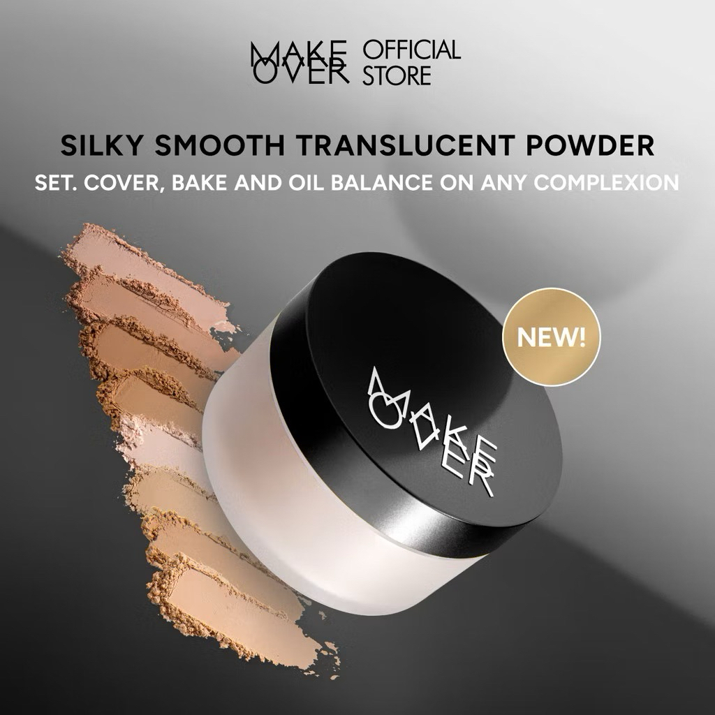 Ori 100% (Bukan Preloved) [SPECIAL MASTERSHADE] MAKE OVER Silky Smooth Translucent Powder - Bedak Ta