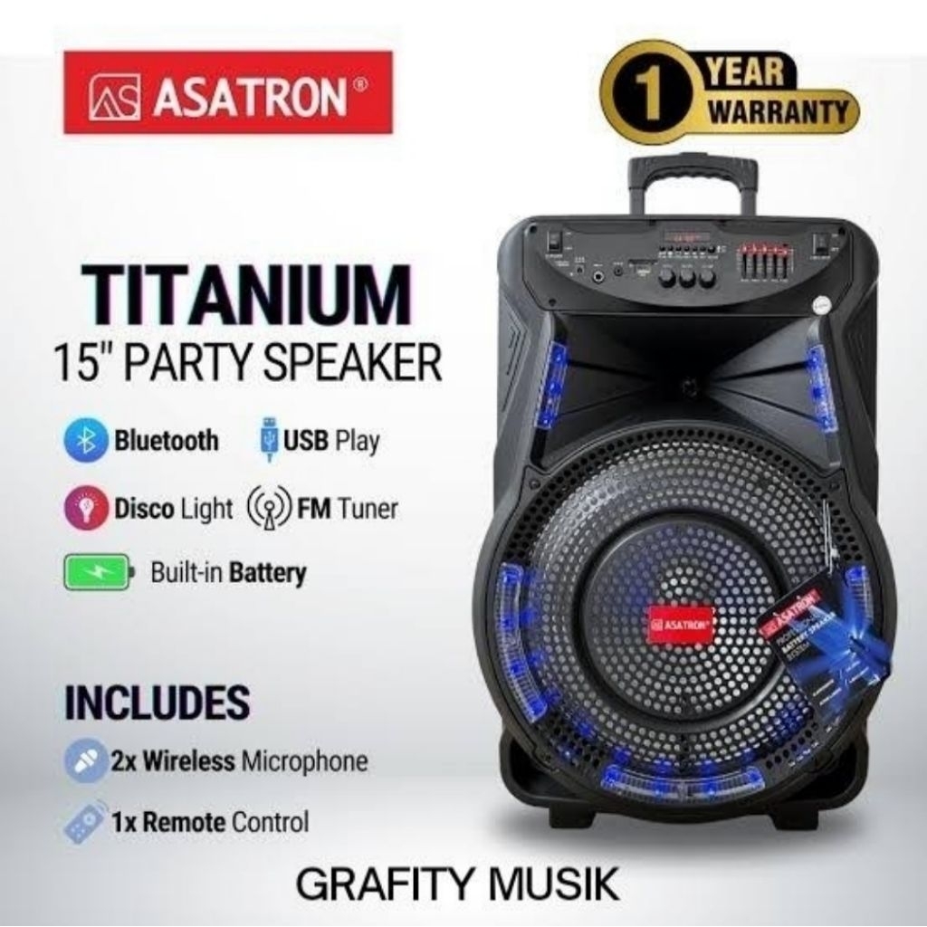 Speaker Portable ASATRON TITANIUM 15 inch Original