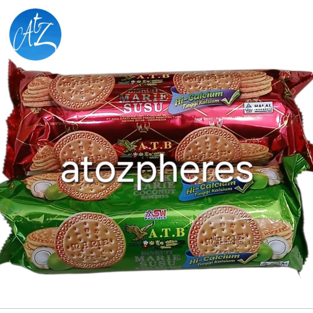 

Biskuit rasa Asli Kelapa halal MUI ASW FOODS ATB A.T.B MARIE SUSU ORIGINAL COCONUT biscuit 180g