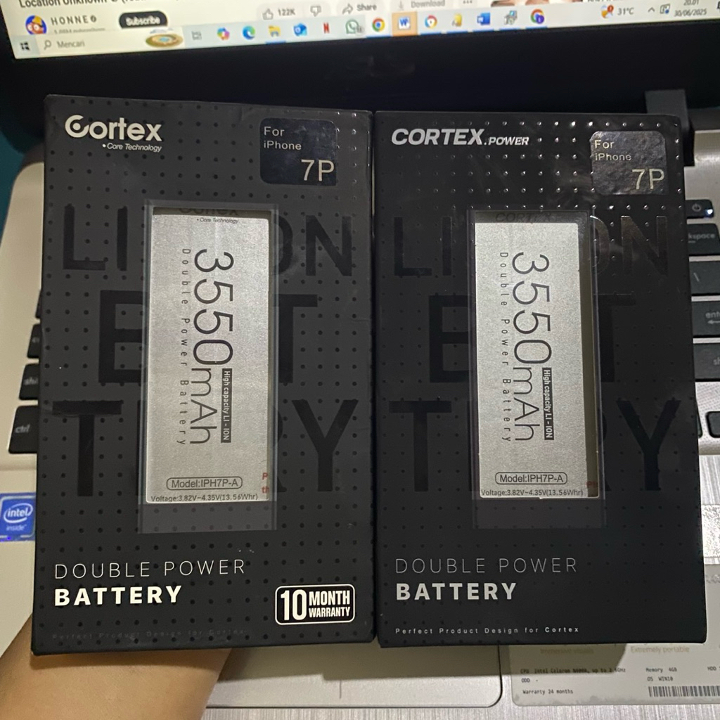 Cortex Power - New 100% Baterai Double Power Battery 3550mAh Hp For iPhone 7+ 7 Plus