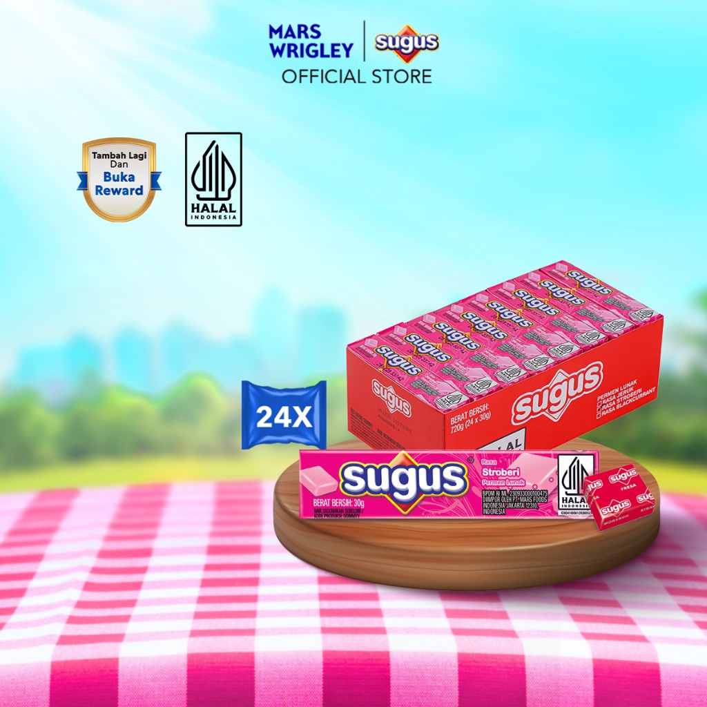 

SUGUS Stick Strawberry 30g X24