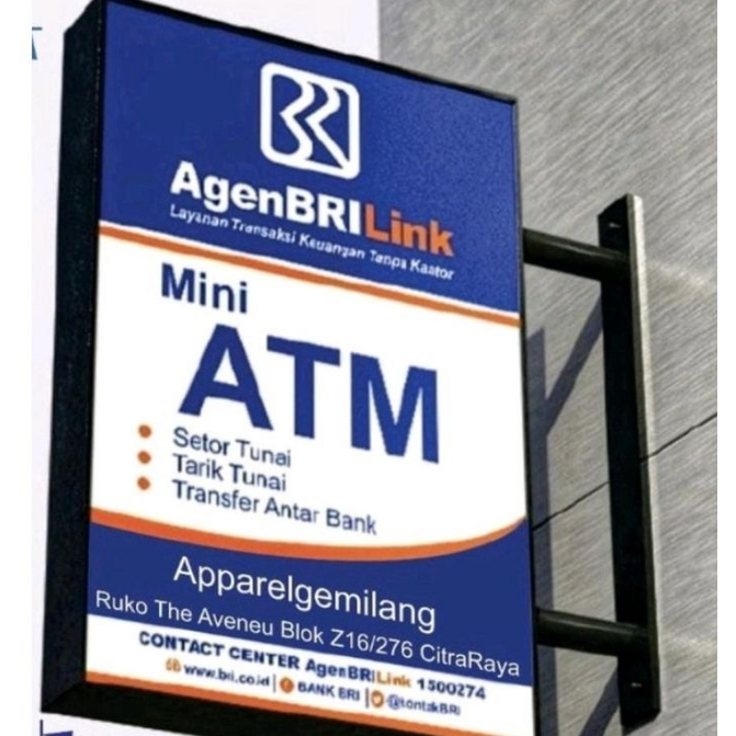 Neon Box LED Akrilik BRILink Bank Minimarket | Papan Nama Custom | Neon Box Outdor