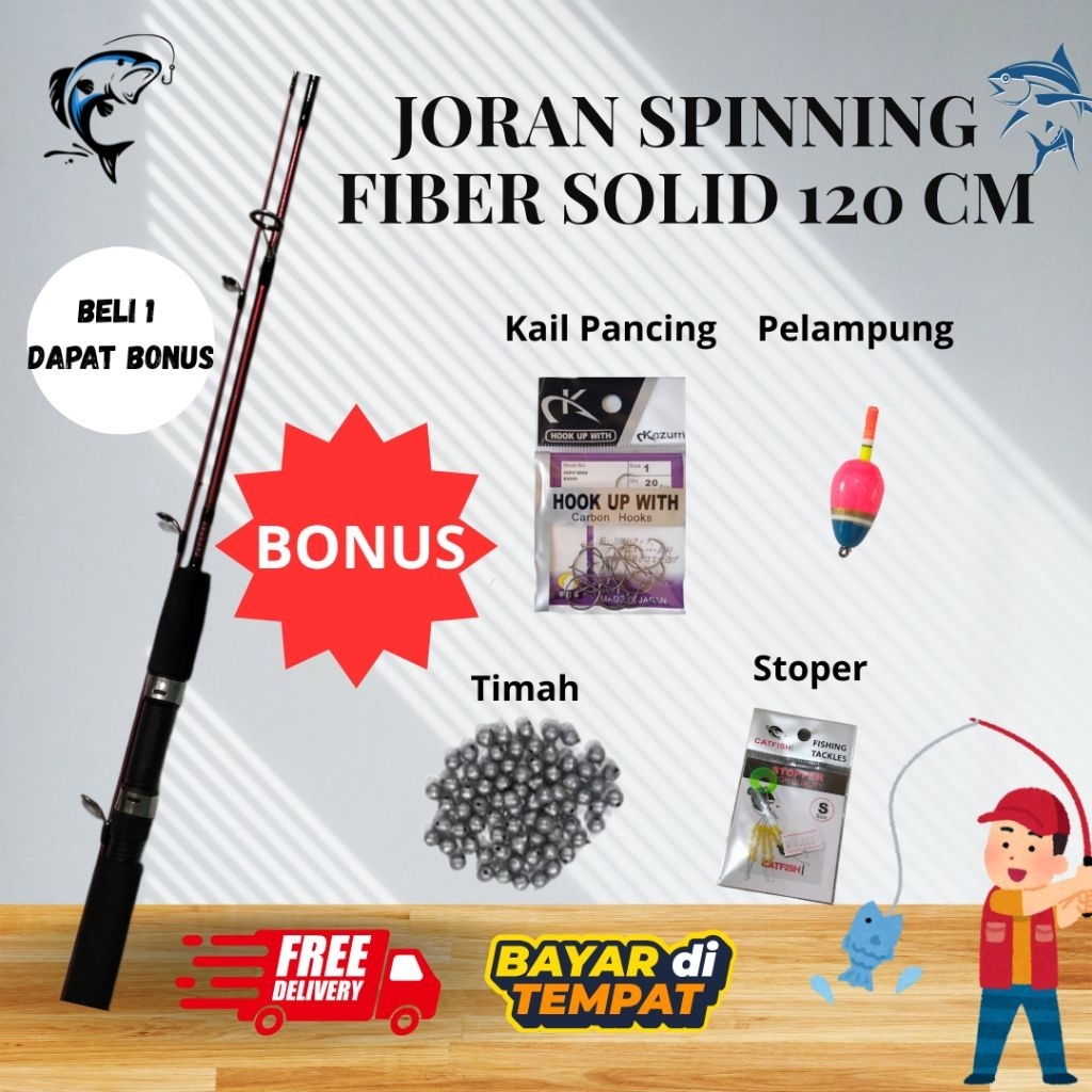 Joran Spinning Fiber Solid 135 Cm-Stik Pancing
