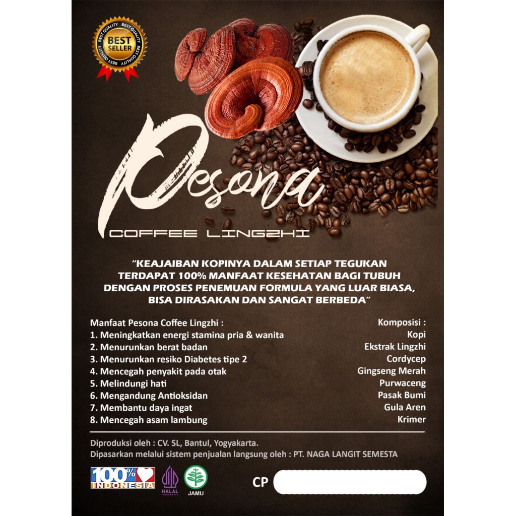 Kopi Pesona Coffee Lingzhi / Ganoderma, seribu manfaat dan khasiat