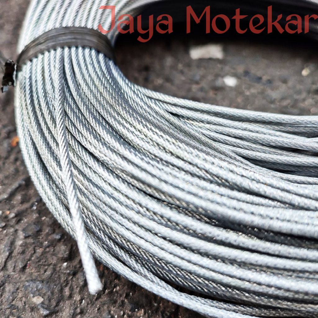 Seling Baja Galvanis PVC 2 mm Kawat Seling Lapis Plastik Tali Seling Baja Galvanis Lapis Plastik PVC