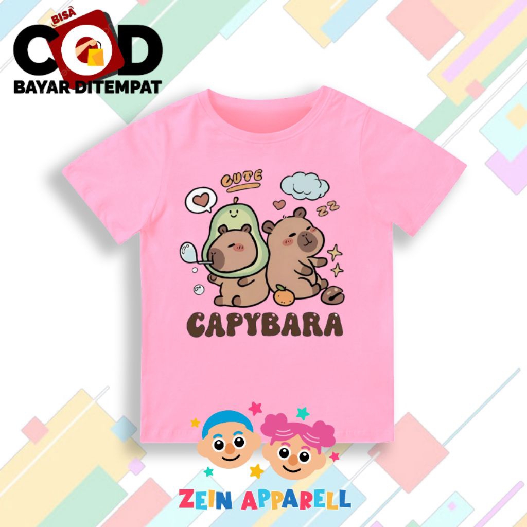 Kaos Anak Capybara / Baju Anak Capybara / T-shirt Anak Capybara