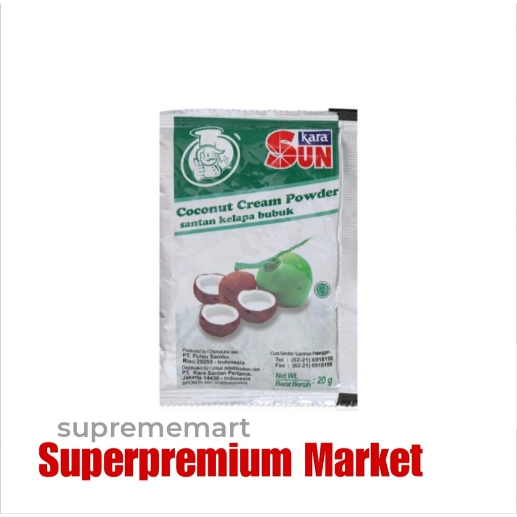 

Sun Kara Coconut Cream Powder Santan Kelapa Bubuk Sachet 20g