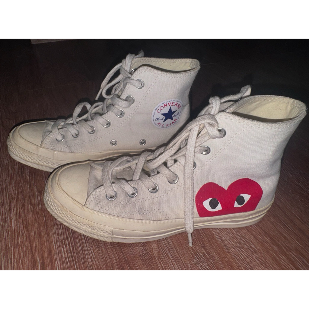 converse CDG play high white