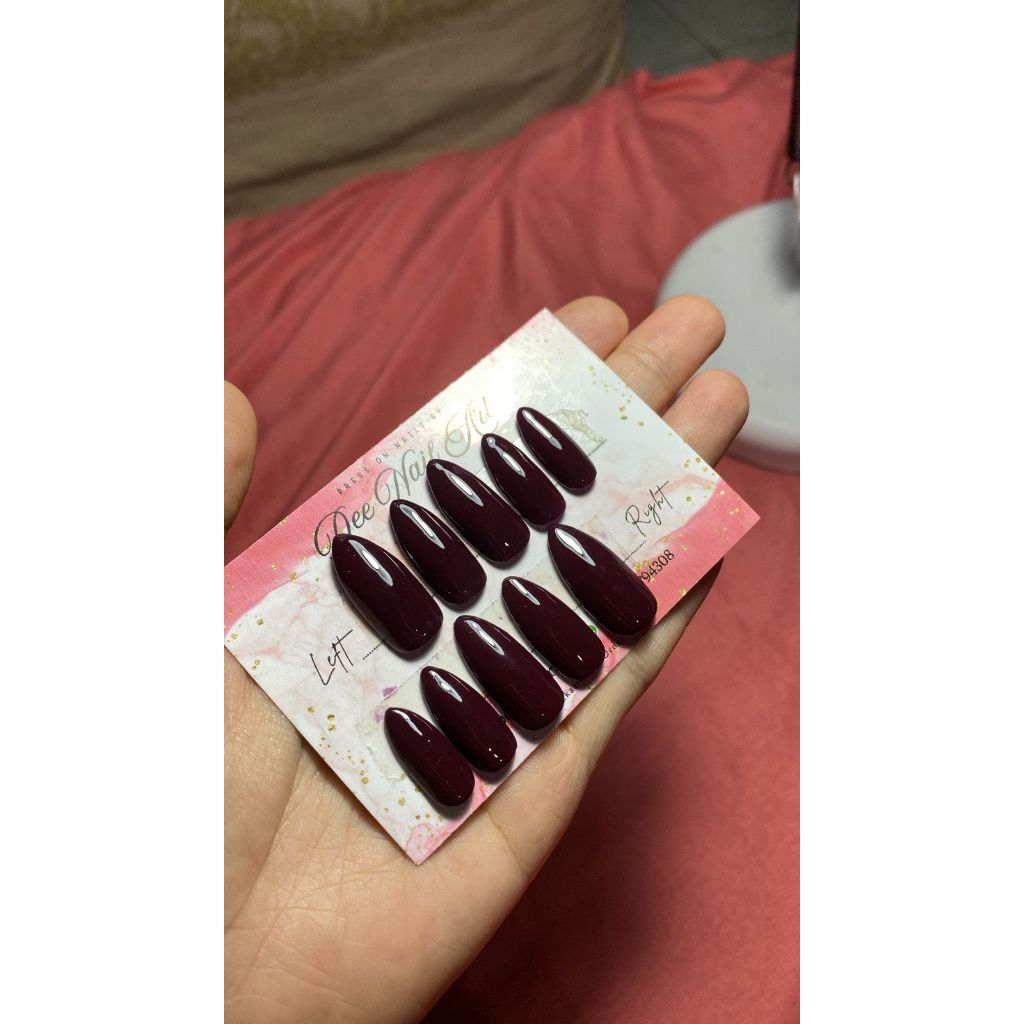 kuku palsu maroon polos