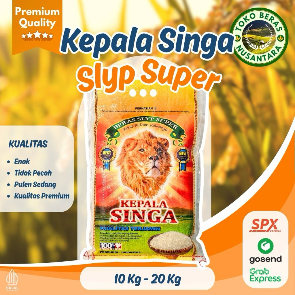 

Beras PREMIUM KEPALA SINGA – Super Pulen Kepala Singa, Pilihan Terbaik untuk Nasi Berkualitas Berat 5 Liter/ 10 kg / 20 kg