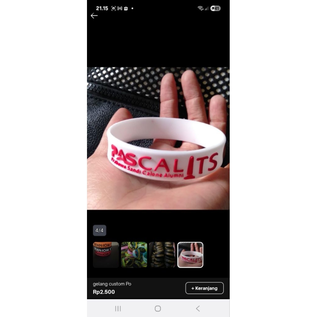 Gelang rubber custom tulisan timbul aesthetic