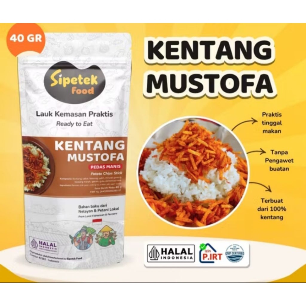 

Kentang Mustofa Padas manis 40gr/siap makan/kentang kering renyah